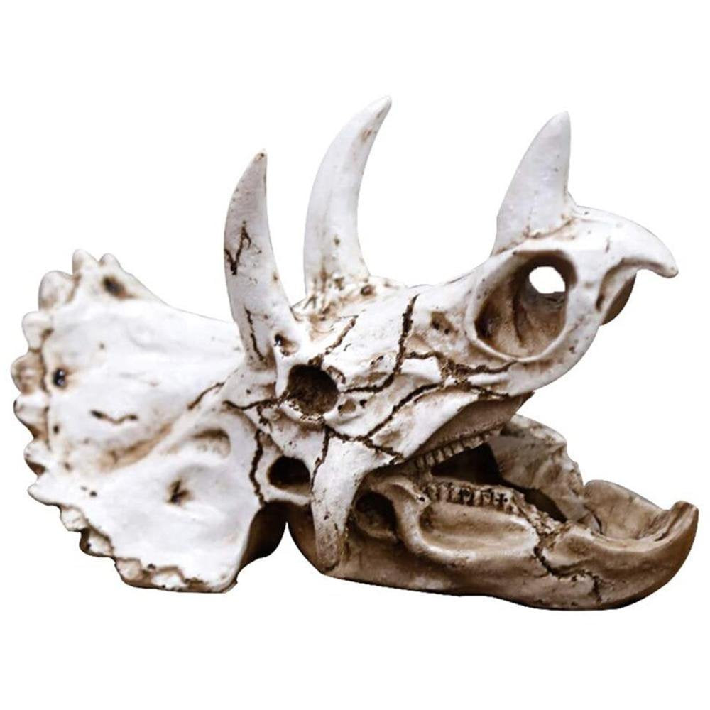 Reptiles Amphibians Habitat Hideaway Cave Aquarium Decorations Dinosaur Triceratops Imitation Skull Model|Decorations Animals & Pet Supplies > Pet Supplies > Small Animal Supplies > Small Animal Habitat Accessories KOL PET   