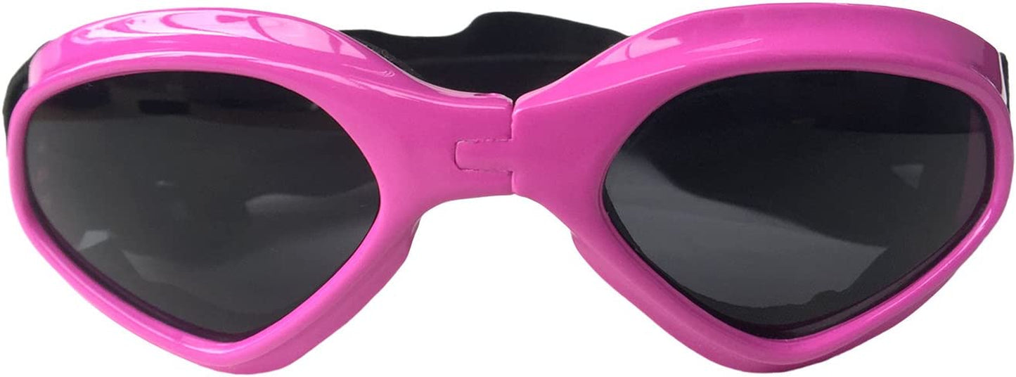 Mayto Dog Sunglasses Goggles Waterproof Windproof Snowproof Foldable Puppy Glasses with Flexible Straps (Red) Animals & Pet Supplies > Pet Supplies > Dog Supplies > Dog Apparel mayto Pink  