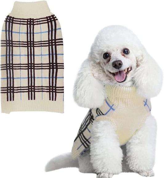 KOOLTAIL Dog Sweater Plaid Winter Clothes for Dogs Puppy Boys Girls Pink Medium Animals & Pet Supplies > Pet Supplies > Dog Supplies > Dog Apparel KOOLTAIL   