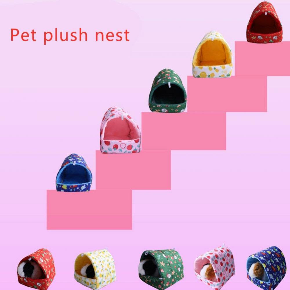 Elaydool Hamster House Guinea Pig Nest Small Animal Sleeping Bed Winter Warm Soft Cotton Mat for Rodent Rat Small Pet Accessories