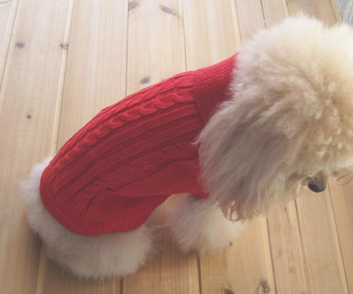 Tangpan Turtleneck Classic Straw-Rope Pet Dog Sweater Apparel (Red,L) Animals & Pet Supplies > Pet Supplies > Dog Supplies > Dog Apparel TangPan   