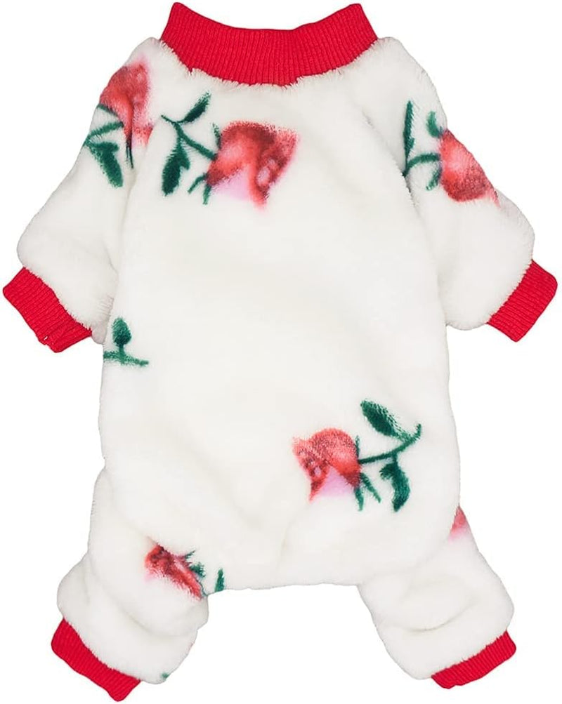 Fitwarm Glasses Reindeer Dog Christmas Outfit Holiday Dog Pajamas Thick Velvet Doggie Coat Puppy Winter Sweater Doggy Soft PJS Pet Cold Weather Clothes Cat Jumpsuits Black Large Animals & Pet Supplies > Pet Supplies > Dog Supplies > Dog Apparel Fitwarm Rose Red XXL 