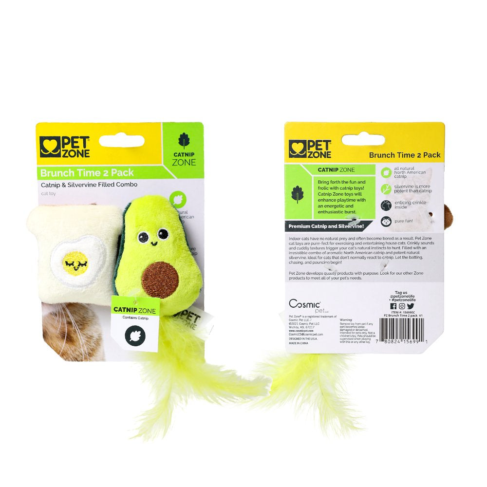 Pet Zone Brunch Time Plush Catnip Filled Cat Toys for Cats and Kittens, 2 Pack Animals & Pet Supplies > Pet Supplies > Cat Supplies > Cat Toys Our Pets   