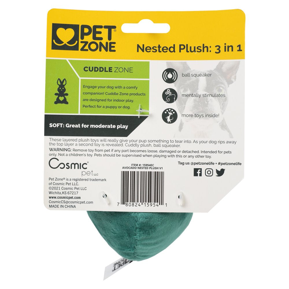 Pet Zone Avocado and Pit 3 in 1 Plush Squeaky Dog Toys for Small Dogs Animals & Pet Supplies > Pet Supplies > Dog Supplies > Dog Toys Our Pets   