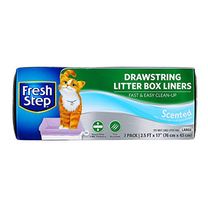 Fresh Step for Pets Fresh Step Drawstring Large Litter Box Liners | Heavy Duty Liners for Cat Litter Box | Quick & Easy Cleanup, Scented, Large - 4 Pack Animals & Pet Supplies > Pet Supplies > Cat Supplies > Cat Litter Box Liners FRESH STEP   