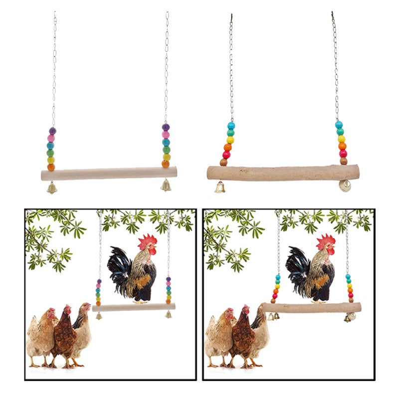 Handmade Chicken Ladder Swing Parrot Perch Chicken Toy Large Bird Budgie Finch - A Animals & Pet Supplies > Pet Supplies > Bird Supplies > Bird Ladders & Perches Magideal   