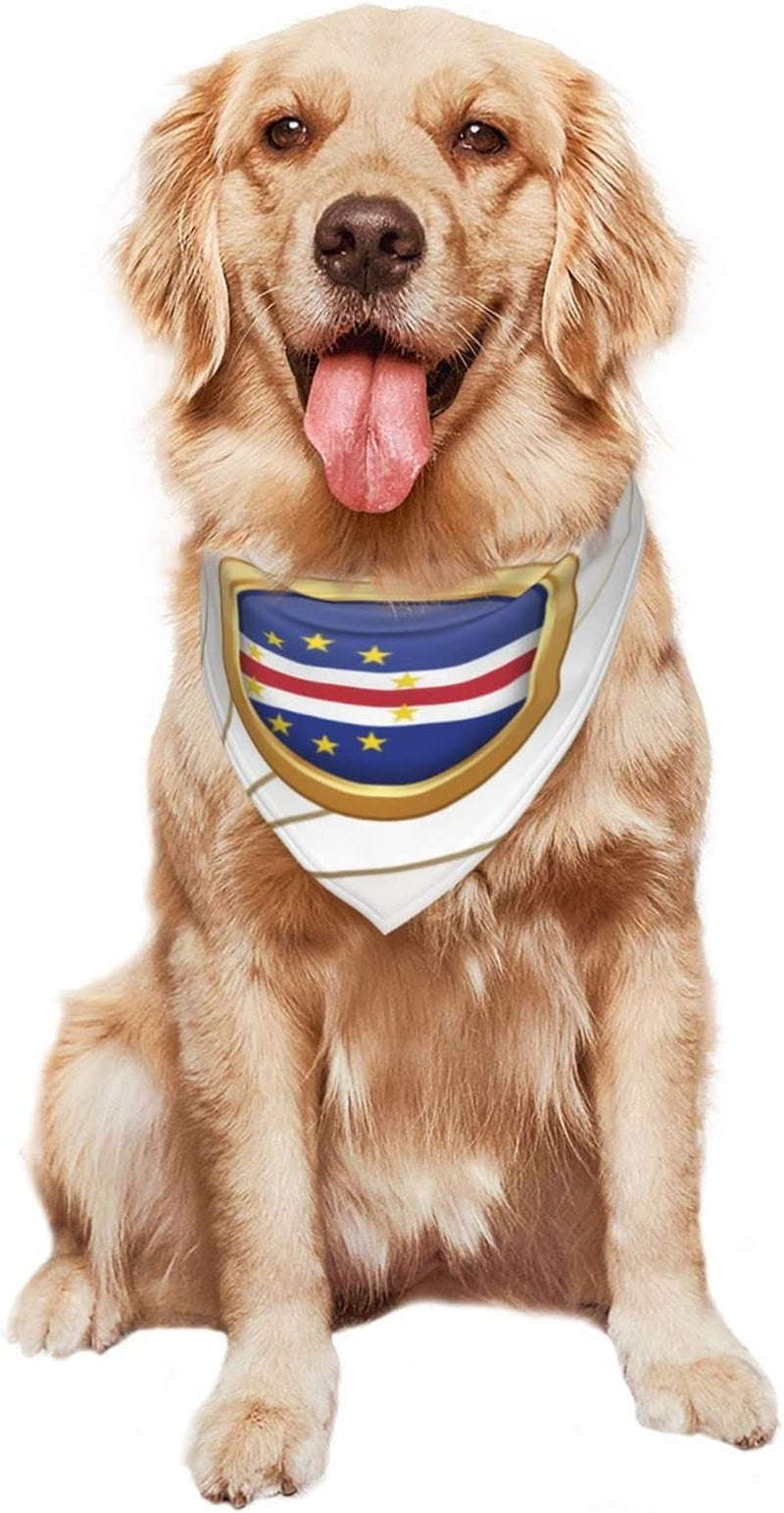 Golden Disc Cape Verde Flag Pet Dog and Cat Decorative Triangle Scarf,Dog Bandana,Breathable and Stain Resistant. Animals & Pet Supplies > Pet Supplies > Dog Supplies > Dog Apparel ZALTAS   