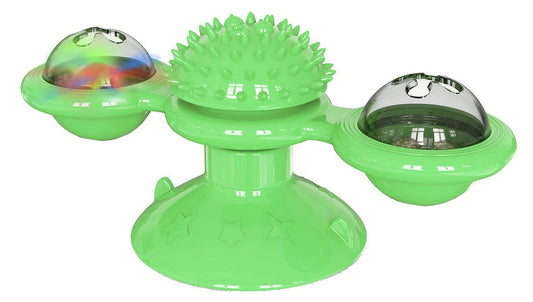 Pet Life ® 'Windmill' Rotating Suction Cup Spinning Cat Toy Animals & Pet Supplies > Pet Supplies > Cat Supplies > Cat Toys Pet Life Green  