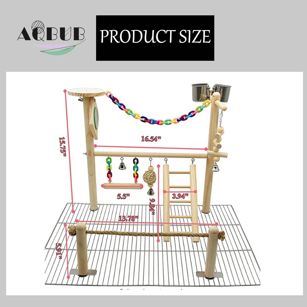 Cage Top Playground, Parrot Gym Hang Chew Toys, Cage Top Game Stand Conure, Parakeet, Budgie, Parrot, Love Bird, Bird Perch Bird Cage Toys Animals & Pet Supplies > Pet Supplies > Bird Supplies > Bird Gyms & Playstands KOL PET   