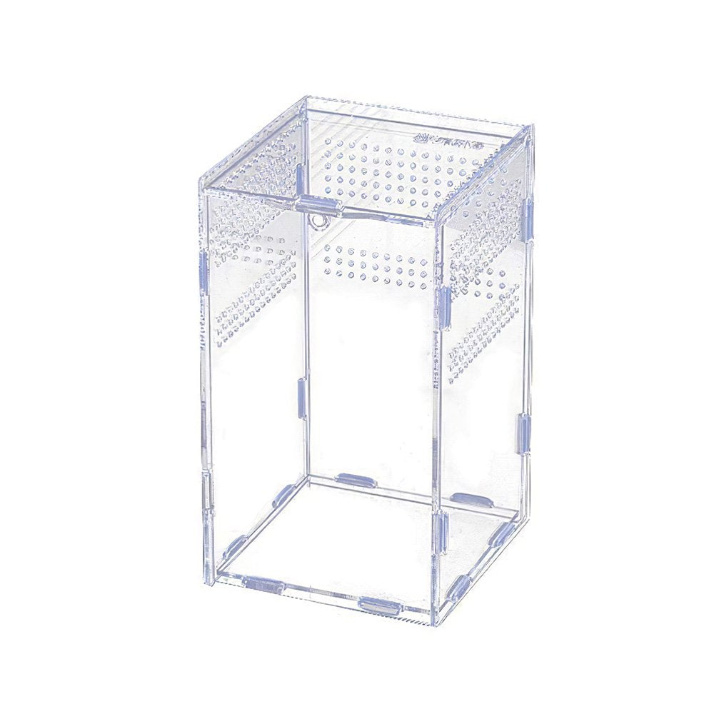 Reptile Habitat-Insect Feeding Box for Reptiles and Amphibians, 5X5X8" Acrylic Reptile Transparent Breeding Case Animals & Pet Supplies > Pet Supplies > Reptile & Amphibian Supplies > Reptile & Amphibian Food ALLOMN   