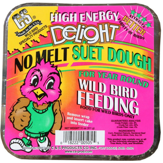 C&S High Energy Delight No Melt Suet Dough, 11 Oz Cake, Wild Bird Feed Animals & Pet Supplies > Pet Supplies > Bird Supplies > Bird Food Central Garden and Pet   