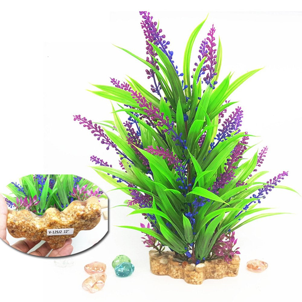 Shulemin Fake Aquatics Plants Realistic Fish Hideaway Anti-Fade Artificial Water Weeds Fish Tank Ornaments for Fish Tank Decor,Purple Green Animals & Pet Supplies > Pet Supplies > Fish Supplies > Aquarium Decor Shulemin   