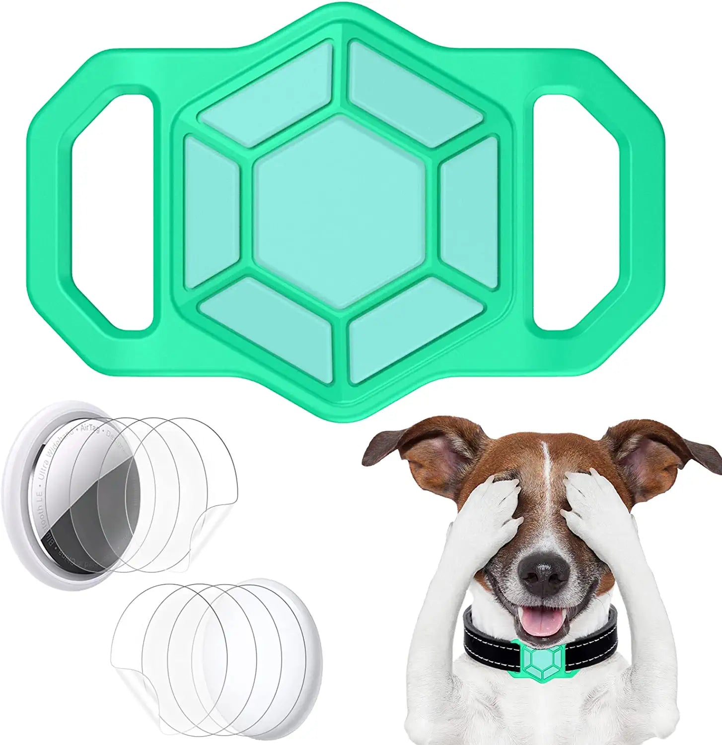 Protective Case Compatible for Apple Airtags for Dog Cat Collar Pet Loop Holder, Airtag Holder Accessories with Screen Protectors, Air Tag Silicone Cover for Pet Collar Electronics > GPS Accessories > GPS Cases Wustentre Luminous Mint Green  