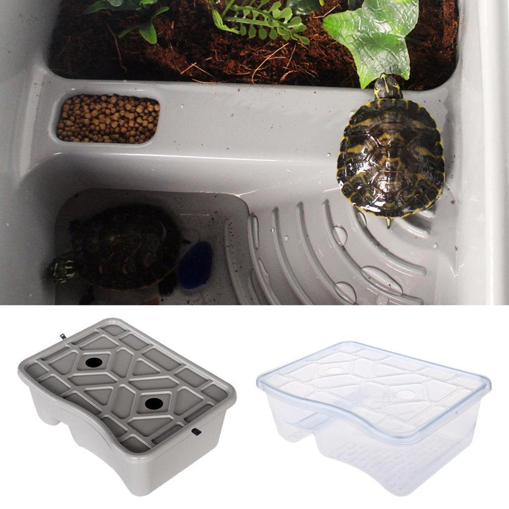 Reptiles Amphibians Habitat Terrarium Vivarium Tank Breeding Box for Terrapin Light Gray