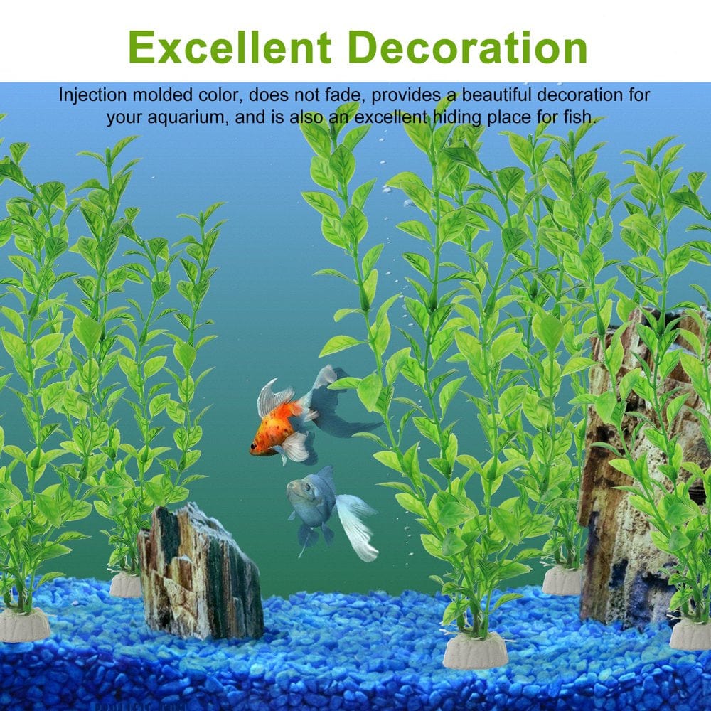 5Pcs Aquarium Plants Decoration, TSV Artificial Seaweed Water Plants, Simulation Plastic Fish Tank Plant Ornament for Household and Office Aquarium