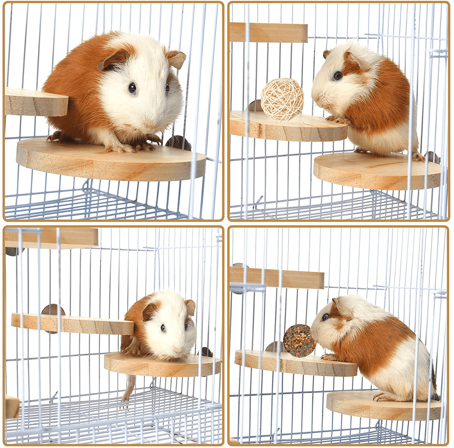 5Pcs Hamster Cage Platform Wooden Accessories Chinchilla L-Shaped round Hole Playing Platform, Non-Toxic Wooden Pedal Toys Provide a Habitat for Small Animal & Birds, Suit Able for Squirrel Gerbil Animals & Pet Supplies > Pet Supplies > Small Animal Supplies > Small Animal Habitat Accessories X-pet   