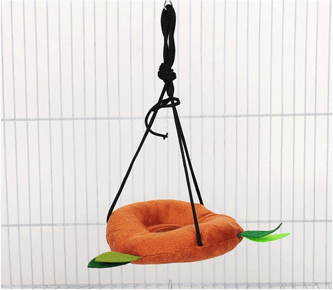 5Pcs Hamster Hammock Small Animals Hanging Warm Bed House Cage Nest Accessories Forest Pattern Cage Toy Leaf Hanging Tunnel and Swing for Sugar Glider Squirrel Hamster Playing Sleeping