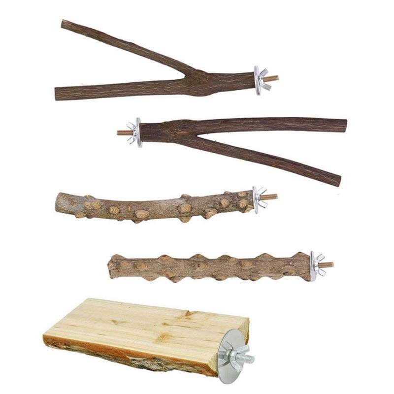 5Pcs/Set Pet Parrot Wood Fork Stand Rack Toy Branch Perches for Bird Hamster Cage Accessories Supplies HOT Animals & Pet Supplies > Pet Supplies > Bird Supplies > Bird Cage Accessories hatatit   