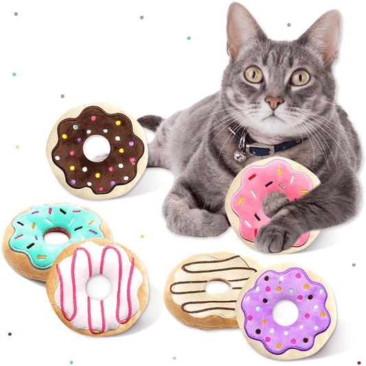 6 Pack Donut Cat Catnip Toys Kitten Chew Knickknack Sprinkles Interactive Pillows Teeth Grinding Catmint Plush Plaything Kitty Gift Ideas Supplies 4 Inches Animals & Pet Supplies > Pet Supplies > Cat Supplies > Cat Toys CiyvoLyeen   