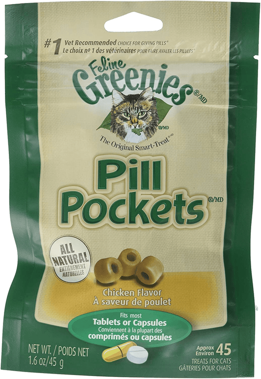 6-Pack Pill Pockets for Cats Chicken 9.6 Oz (270 Pockets) Animals & Pet Supplies > Pet Supplies > Cat Supplies > Cat Treats Greenies   