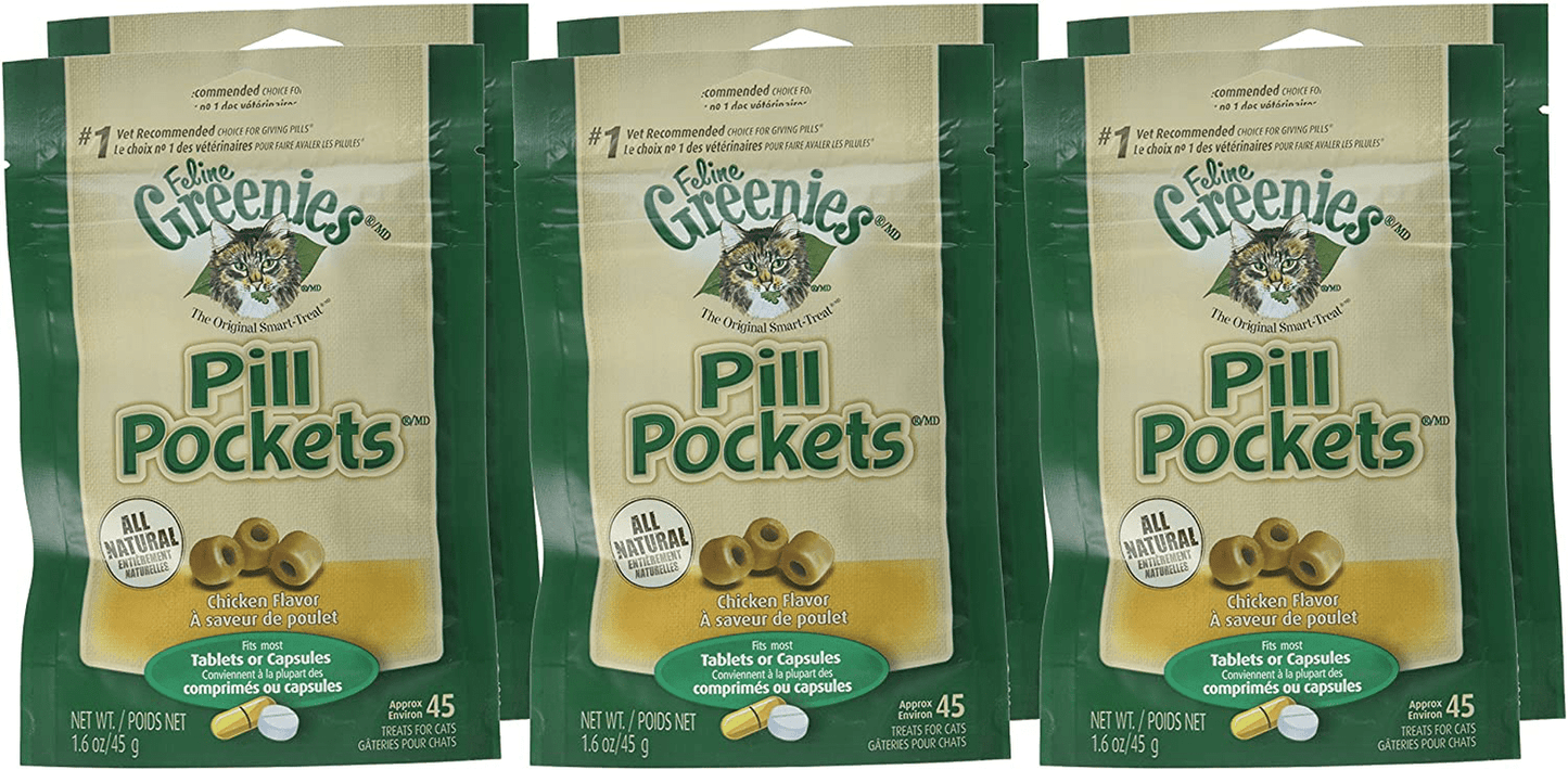 6-Pack Pill Pockets for Cats Chicken 9.6 Oz (270 Pockets) Animals & Pet Supplies > Pet Supplies > Cat Supplies > Cat Treats Greenies   