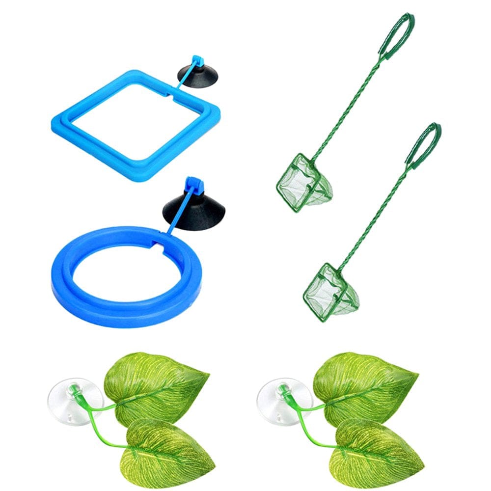 6 Pcs Aquarium Feeder Betta Fish Leaf Bed Feeding Ring Fishnet Reduce Food Waste Animals & Pet Supplies > Pet Supplies > Fish Supplies > Aquarium Fish Nets YMILEMY   