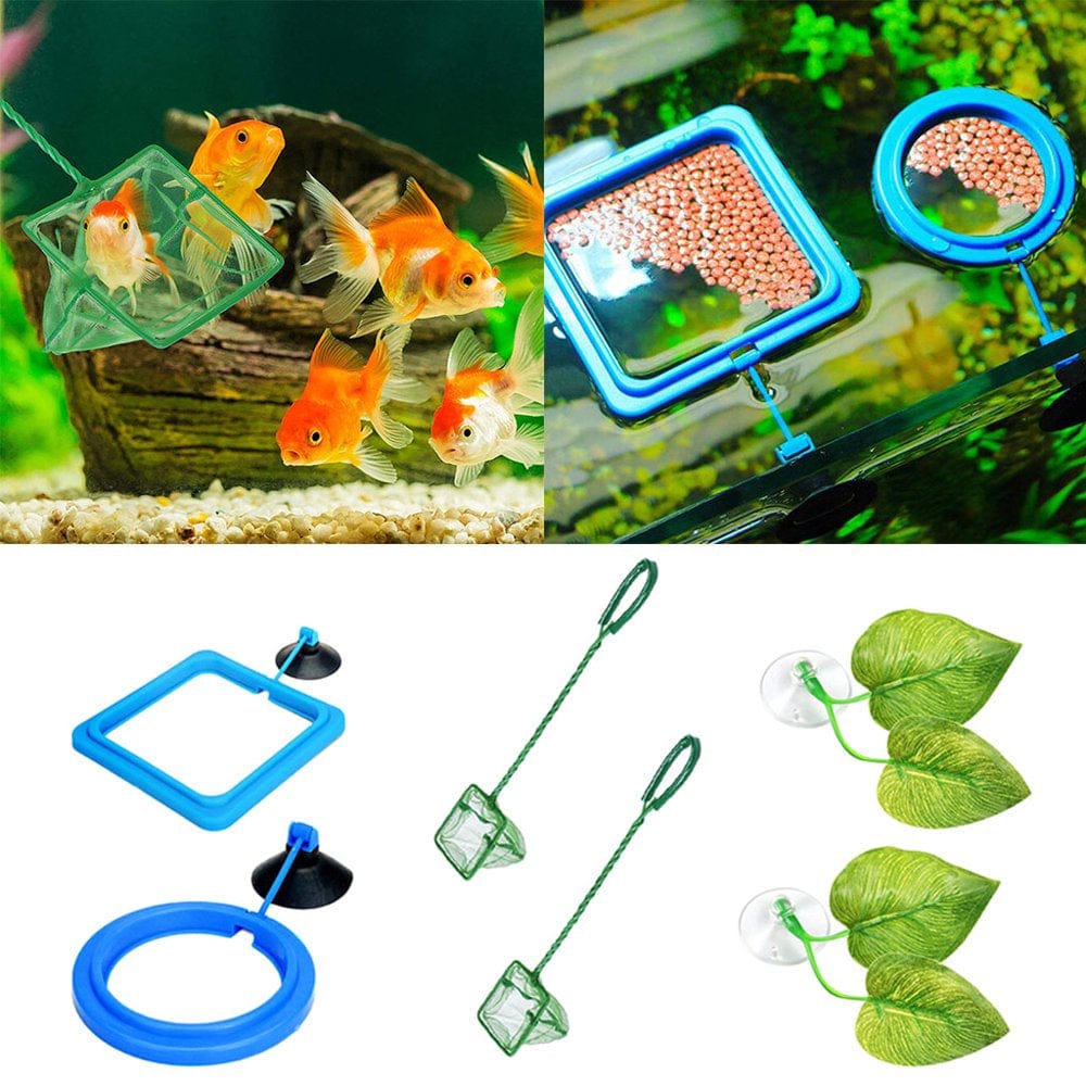 6 Pcs Aquarium Feeder Betta Fish Leaf Bed Feeding Ring Fishnet Reduce Food Waste Animals & Pet Supplies > Pet Supplies > Fish Supplies > Aquarium Fish Nets YMILEMY   