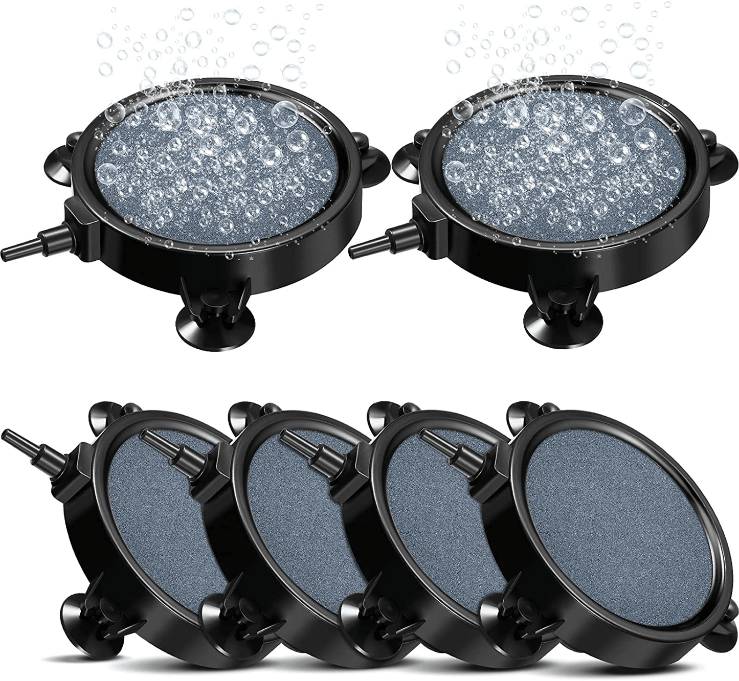 6 Pieces 4-Inch Air Stone Disc Bubble Diffuser Fish Tank Bubbler with 18 Pieces Suction Cups for Hydroponics Aquarium Fish Tank Pump Aerator Diffuser round Air Stone Kit Animals & Pet Supplies > Pet Supplies > Fish Supplies > Aquarium Air Stones & Diffusers Honoson Blue with Gray  