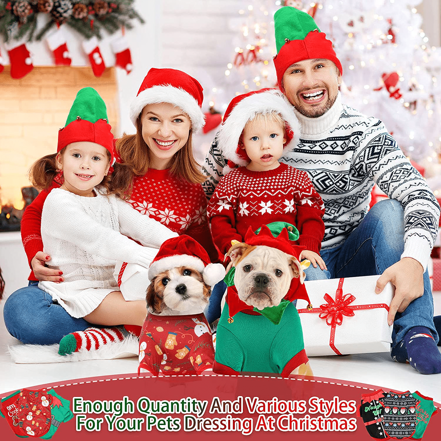 6 Pieces Christmas Dog Shirts Printed Puppy Clothes Soft Breathable Puppy Shirts Christmas Printed Pet T-Shirt Colorful Dog Outfits Puppy Sweatshirt Pullover Clothes for Small Medium Pets