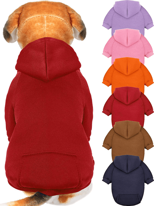 6 Pieces Dog Hoodie Dog Clothes Sweaters with Hat, Pet Winter Clothes Warm Hoodies Coat Sweater for Small Dogs Chihuahua Animals & Pet Supplies > Pet Supplies > Dog Supplies > Dog Apparel Syhood L  