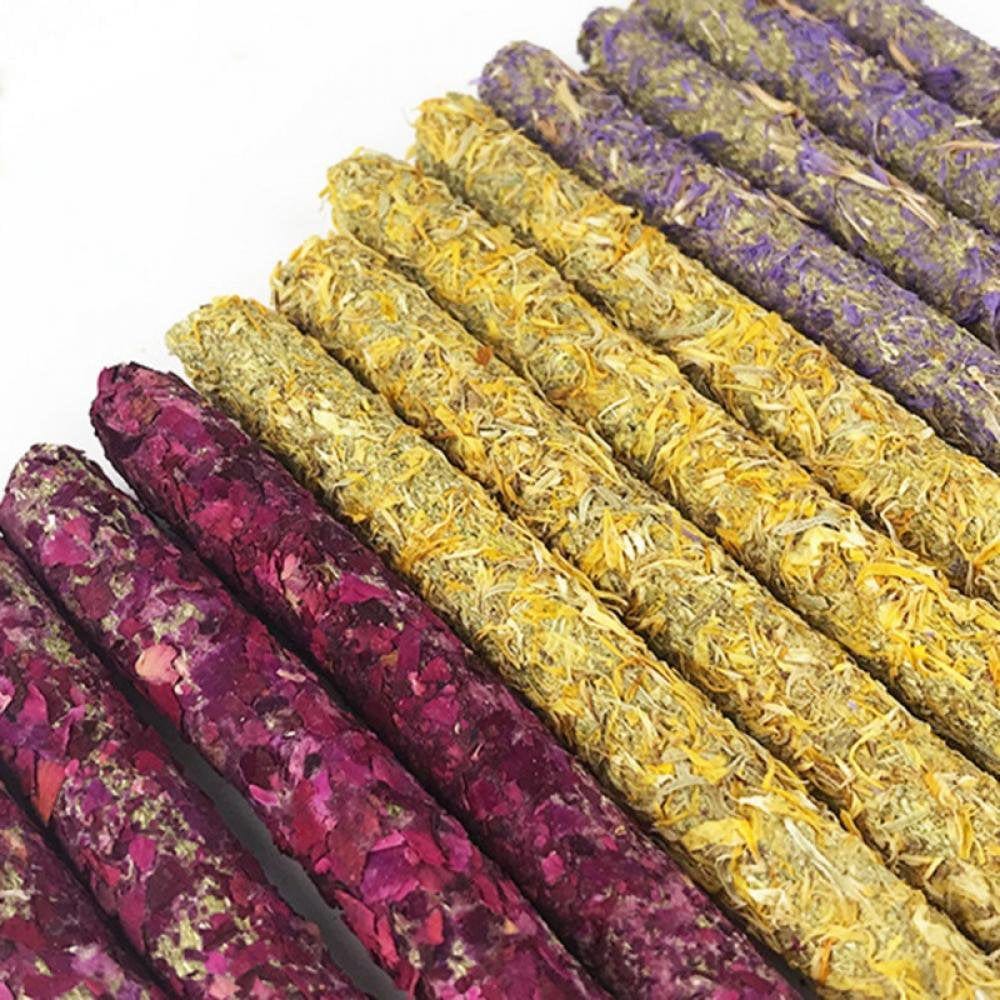 6 Sticks Petal Molar Stick Hay Sticks for Guinea Pig Chinchillas Pet Snacks Chew Treats for Rabbit Hamsters Squirrel and Other Small Animals Animals & Pet Supplies > Pet Supplies > Small Animal Supplies > Small Animal Treats 781970981   