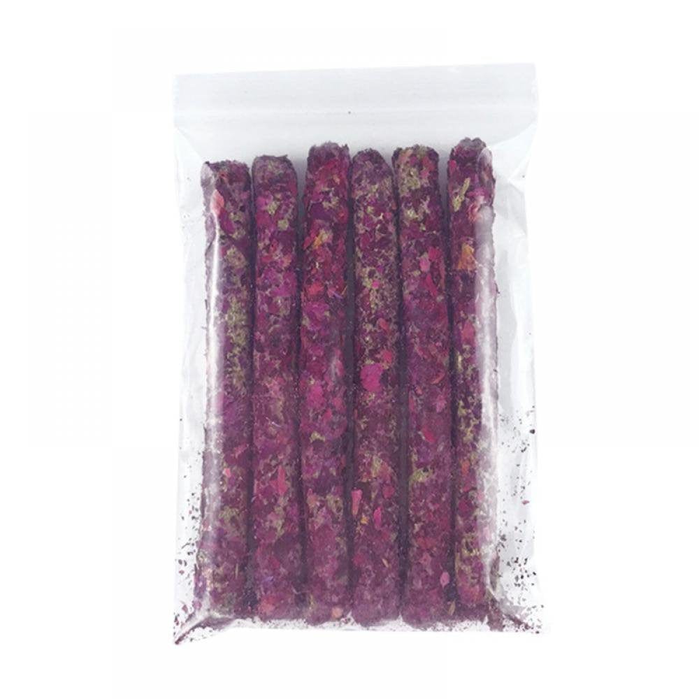 6 Sticks Petal Molar Stick Hay Sticks for Guinea Pig Chinchillas Pet Snacks Chew Treats for Rabbit Hamsters Squirrel and Other Small Animals Animals & Pet Supplies > Pet Supplies > Small Animal Supplies > Small Animal Treats 781970981 Purple  