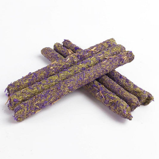 6 Sticks Petal Molar Stick Hay Sticks for Guinea Pig Chinchillas Pet Snacks Chew Treats for Rabbit Hamsters Squirrel and Other Small Animals Animals & Pet Supplies > Pet Supplies > Small Animal Supplies > Small Animal Treats Eshoo Lavender Sticks  