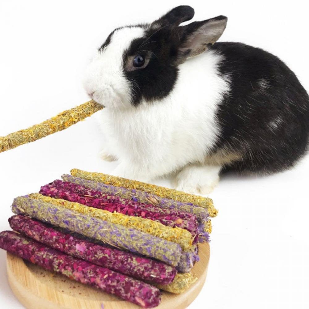 6 Sticks Petal Molar Stick Hay Sticks for Guinea Pig Chinchillas Pet Snacks Chew Treats for Rabbit Hamsters Squirrel and Other Small Animals Animals & Pet Supplies > Pet Supplies > Small Animal Supplies > Small Animal Treats Kernelly 3 Flavors  