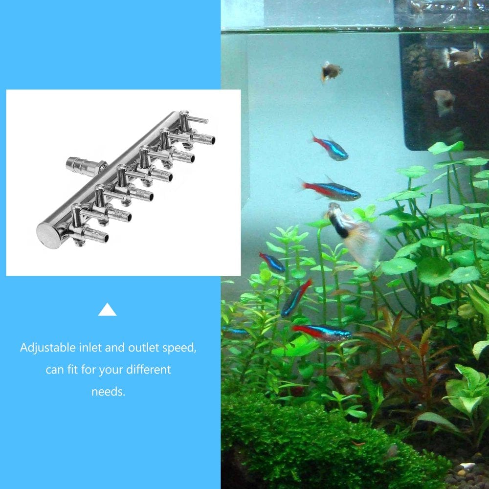 6 Ways 8 to 4MM Stainless Steel Aquarium Outlet Inline Air Pump Flow Lever Control Manifold Splitter Switch Tap Oxygen Tube Distr Animals & Pet Supplies > Pet Supplies > Fish Supplies > Aquarium & Pond Tubing HOMEMAXS   