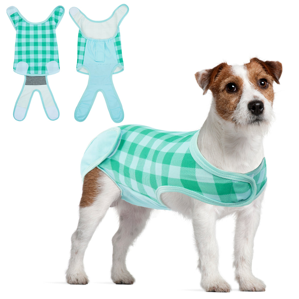 Kuoser Pet Recovery Suit for Dogs Cats after Surgery Breathable Onesie Post Surgery Shirt Professional Pet Recovery Shirt for Puppy, Wound Protective Clothes for Little Animals Animals & Pet Supplies > Pet Supplies > Dog Supplies > Dog Apparel Kuoser XXL Green 