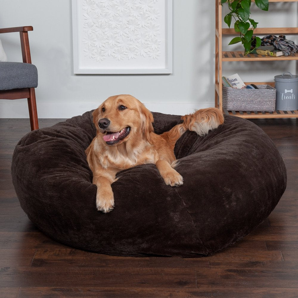 Furhaven Pet Products round Plush Ball Pet Bed for Dogs & Cats, Espresso, Extra Large Animals & Pet Supplies > Pet Supplies > Cat Supplies > Cat Beds FurHaven Pet   