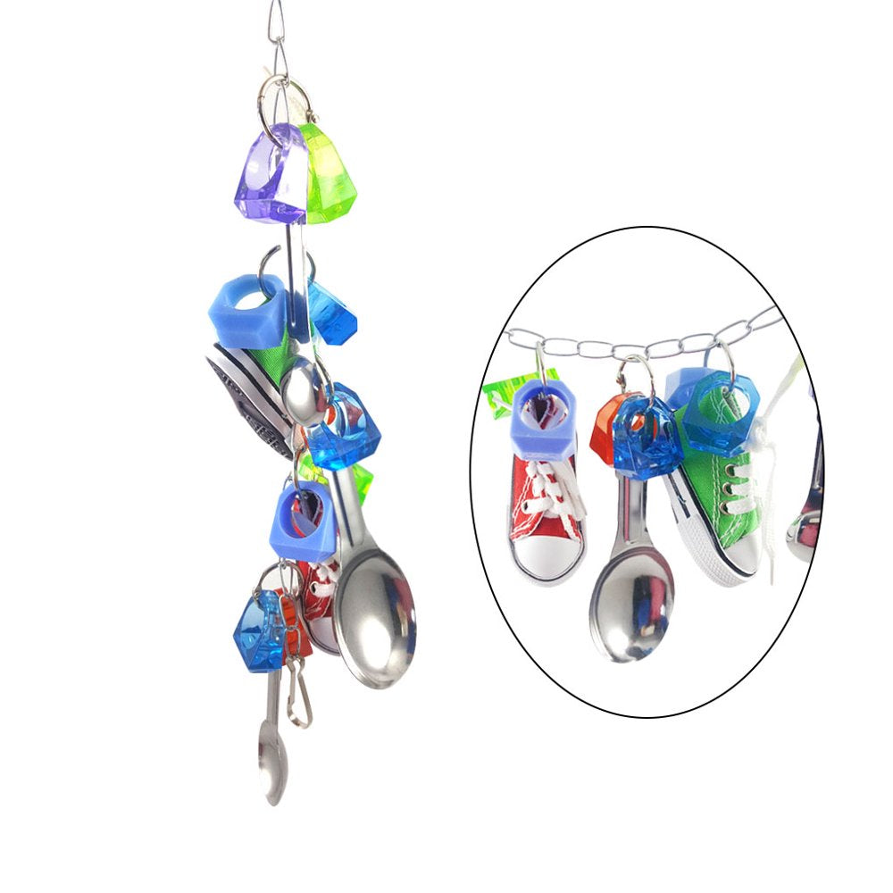 Petequip Bird Spoon Sneaker Toy Cage Spoon Hanging Climbing Bite Chewing Pet Swing Toy Random Color Animals & Pet Supplies > Pet Supplies > Bird Supplies > Bird Gyms & Playstands PetEquip   