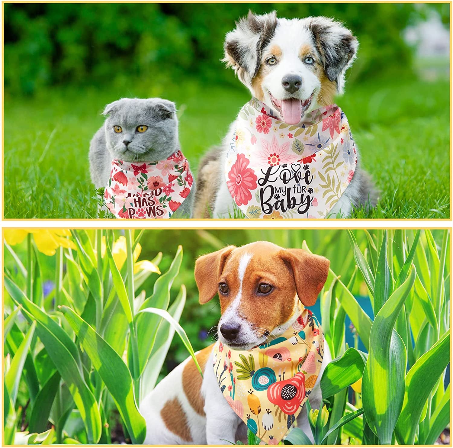 8 Pieces Floral Dog Bandana Girl Boy Spring Flower Pet Triangle Bib Scarf Daisy Rose Pet Bandana Washable Adjustable Dog Kerchief Suitable for Most Dogs and Cats Animals & Pet Supplies > Pet Supplies > Dog Supplies > Dog Apparel Weewooday   