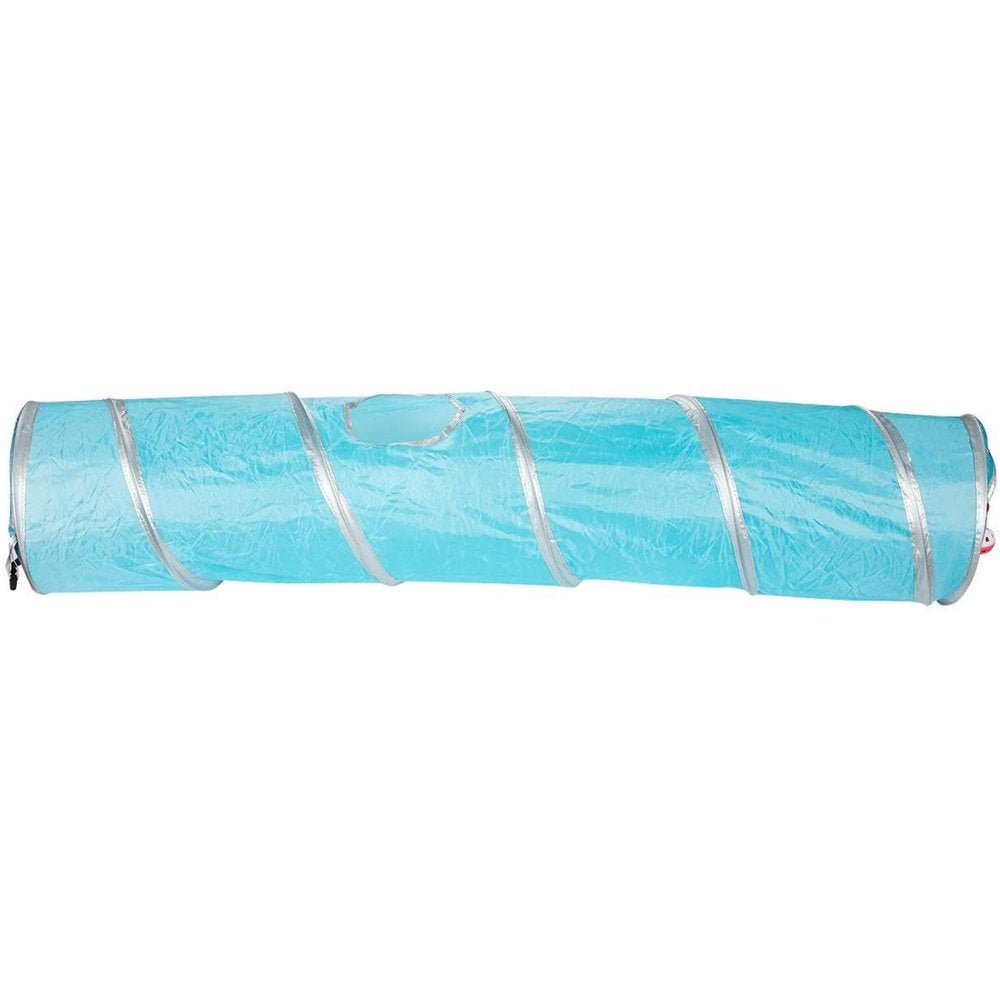 Teal Blue Dog and Cat Agility Tunnel for Outdoor Pets Training and Exercise, 9.75 X 47 In.