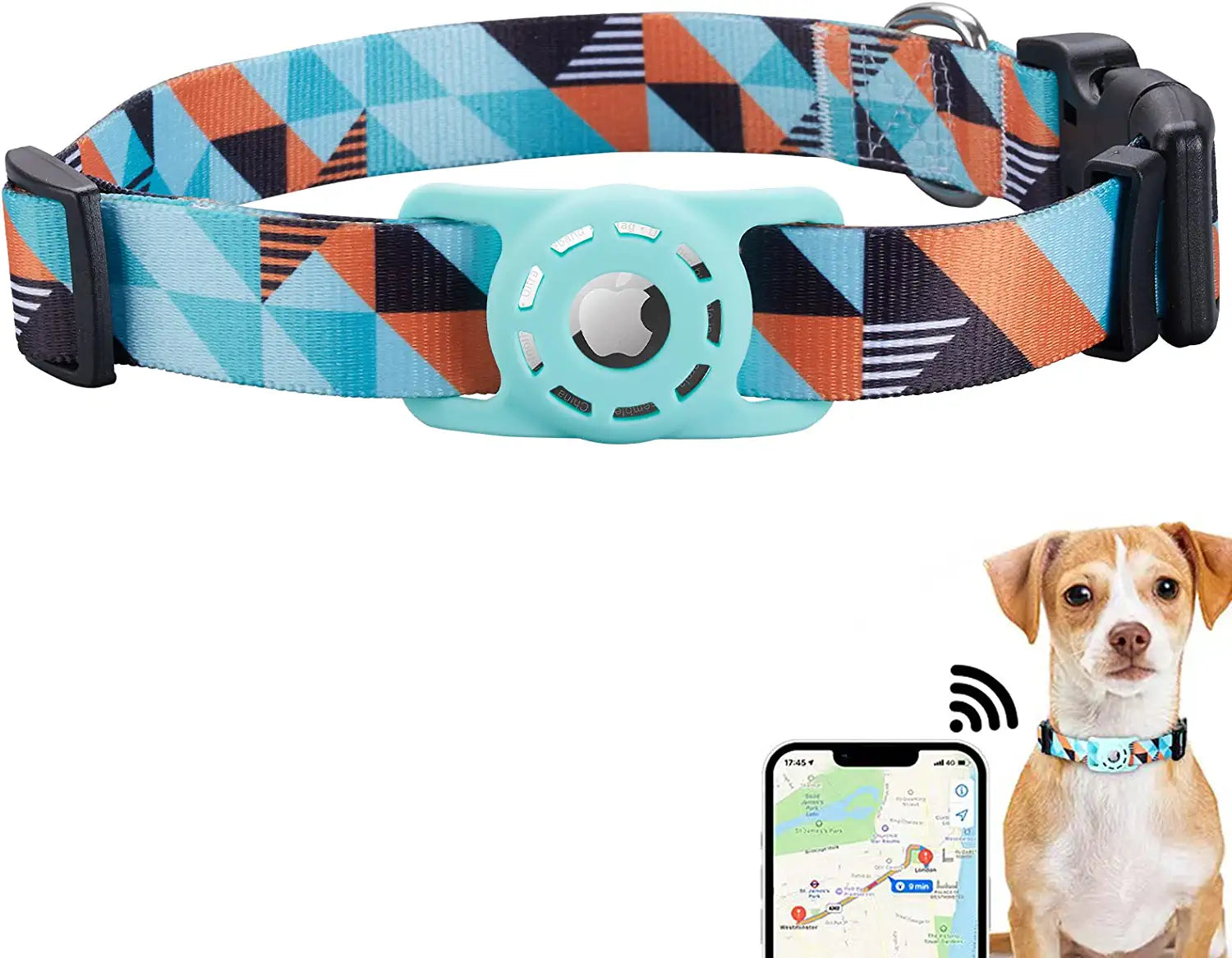 Konity Airtag Dog Collar, Compatible with Apple Airtag 2021, Polyester Pet Cat Puppy Collar with Silicone Airtag Holder for Small, Medium, Large, & Extra Large Dogs, Pink Rose, S: 9.8''-15.7'' Neck Electronics > GPS Accessories > GPS Cases Konity Blue Ethnic S: 9.8"-15.7" neck 