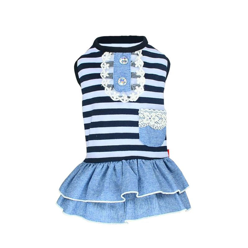 Lovely Dog Puppy Denim Dress Dog Cat Pet Tutu Skirt Princess Wedding Dress Cute Dog Apparel Dog Clothing Animals & Pet Supplies > Pet Supplies > Dog Supplies > Dog Apparel Funcee L Black 