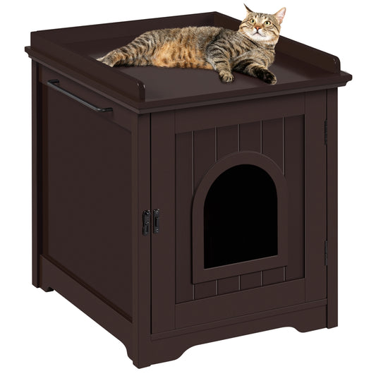 Easyfashion Cat Litter Box Furniture Enclosure House, Indoor, Espresso Animals & Pet Supplies > Pet Supplies > Cat Supplies > Cat Furniture Easyfashion   