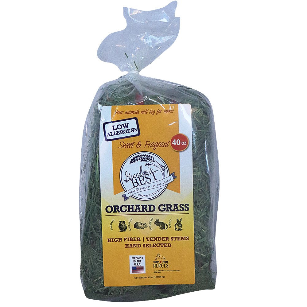 Grandpa'S Best Orchard Grass Hay Mini Bale for Small Animals - 40 Oz
