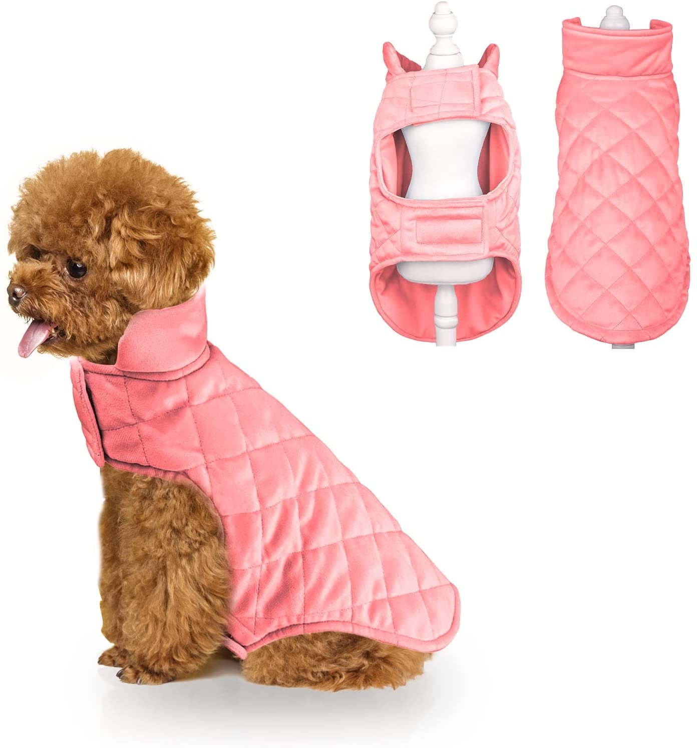 Cnarery Dog Fleece Vest, Puppy Dog Turtleneck Winter Sweaters Coat Dog Clothes Pet Dog Cold Weather Coats Snow Jacket Vest for Small Medium Dogs(Fuchsia) Animals & Pet Supplies > Pet Supplies > Dog Supplies > Dog Apparel Cnarery Pink XL(Chest:21.7-23.7" Neck:15-16.5") 