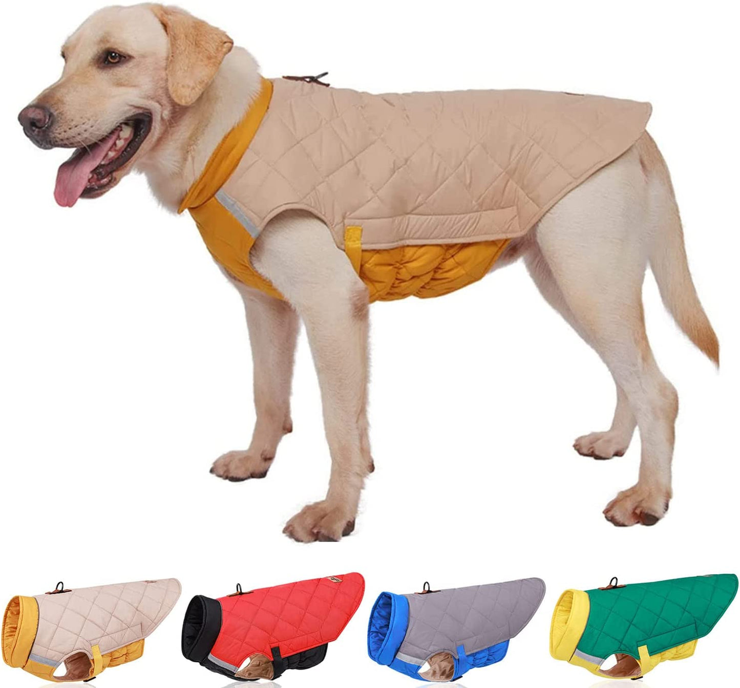 Dog Winter Jacket Vest, Dog Winter Warm Reflective Jacket with D-Ring,Waterproof Windproof Winter Dog Jacket, Cold Weather Coat for Medium Large Dogs(Red 3XL) Animals & Pet Supplies > Pet Supplies > Dog Supplies > Dog Apparel Garden Miller Yellow 5XL 