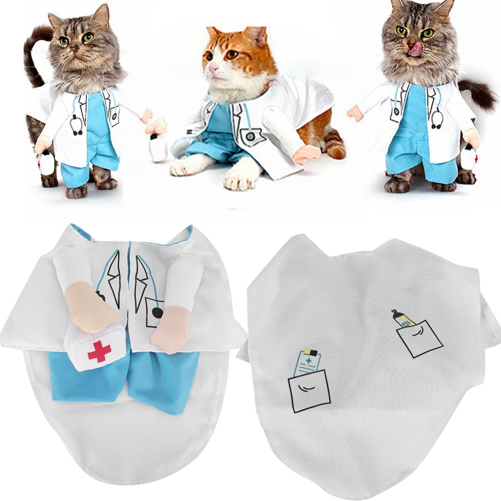 Cat Costume, Cloth Cat Clothes, for Cats White Type 4 Animals & Pet Supplies > Pet Supplies > Cat Supplies > Cat Apparel FAGINEY   
