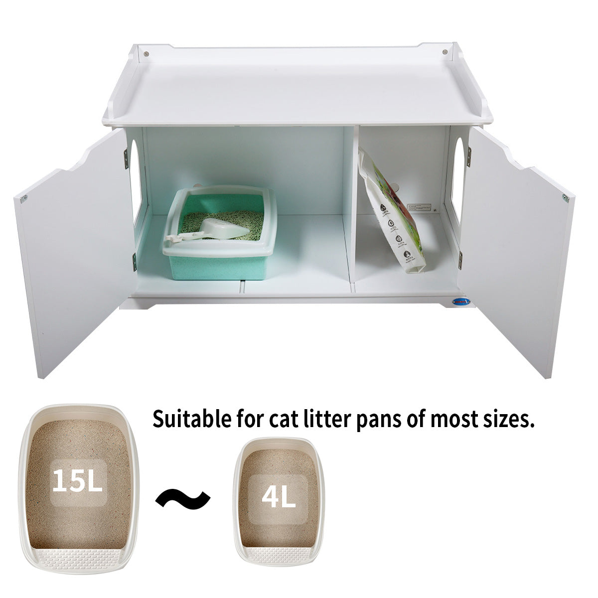 Coziwow Cat Litter Box Enclosure Washroom Storage Bench Cat House Furniture, White Animals & Pet Supplies > Pet Supplies > Cat Supplies > Cat Furniture Coziwow   