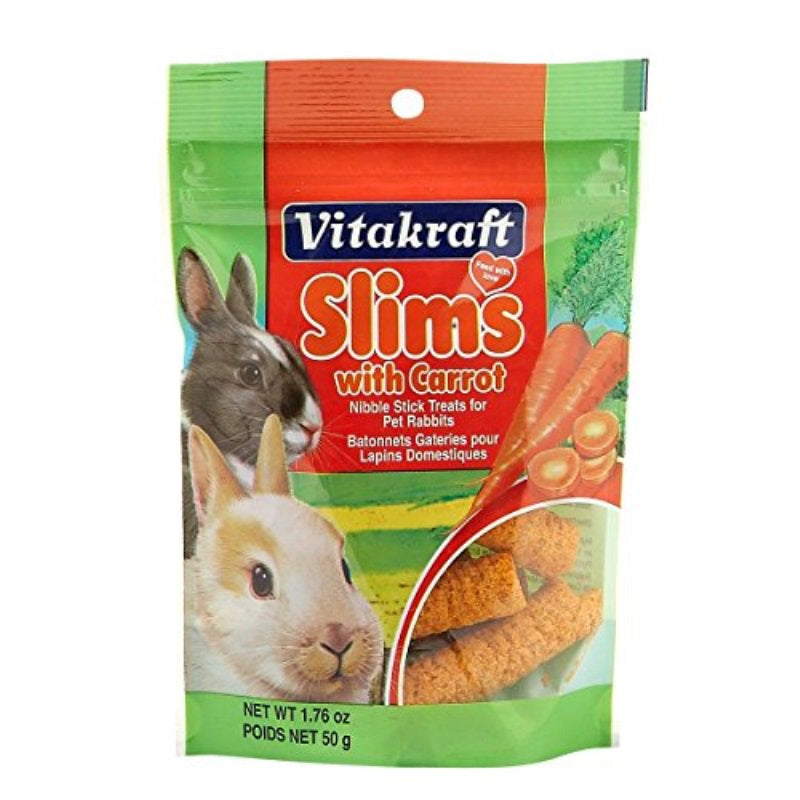 Vitakraft Pet Rabbit Slims with Carrot - Nibble Stick Treat, 1.76 Ounce Pouch Animals & Pet Supplies > Pet Supplies > Small Animal Supplies > Small Animal Treats Vitakraft   
