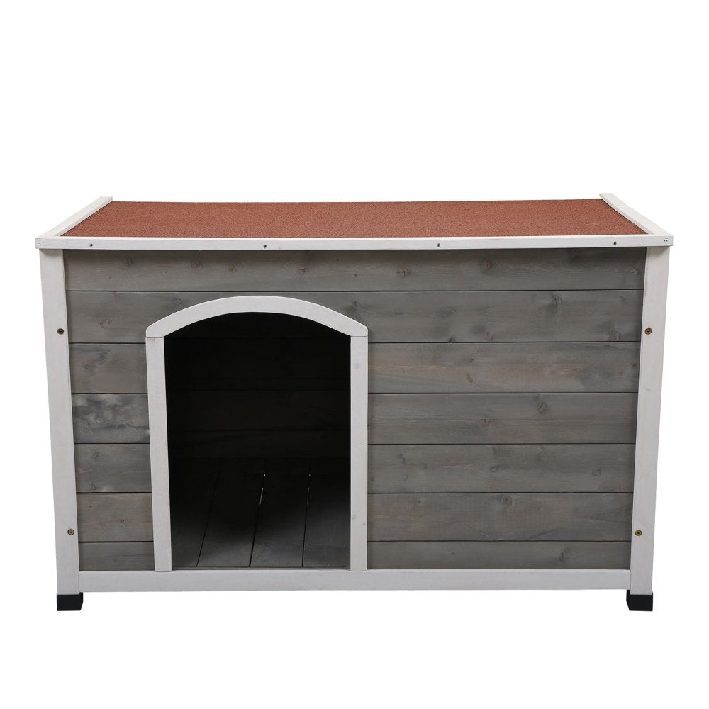 Pefilos 47.2" Large Wooden Dog House for Outdoor & Indoor Dog Crate, Rabbit Hutch Cabin Style, with Porch Pet Cages for Cats Guinea Pig Hutch, 1 Doors Animals & Pet Supplies > Pet Supplies > Dog Supplies > Dog Houses Pefilos M-Gray  